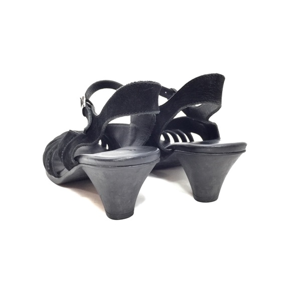 Arche Black Nubuck Strappy Heeled Sandals - Picture 11 of 12